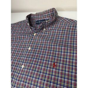 Mens Polo Ralph Lauren Long Sleeve Button Up Shirt Colorful Plaid 2XLT Tall